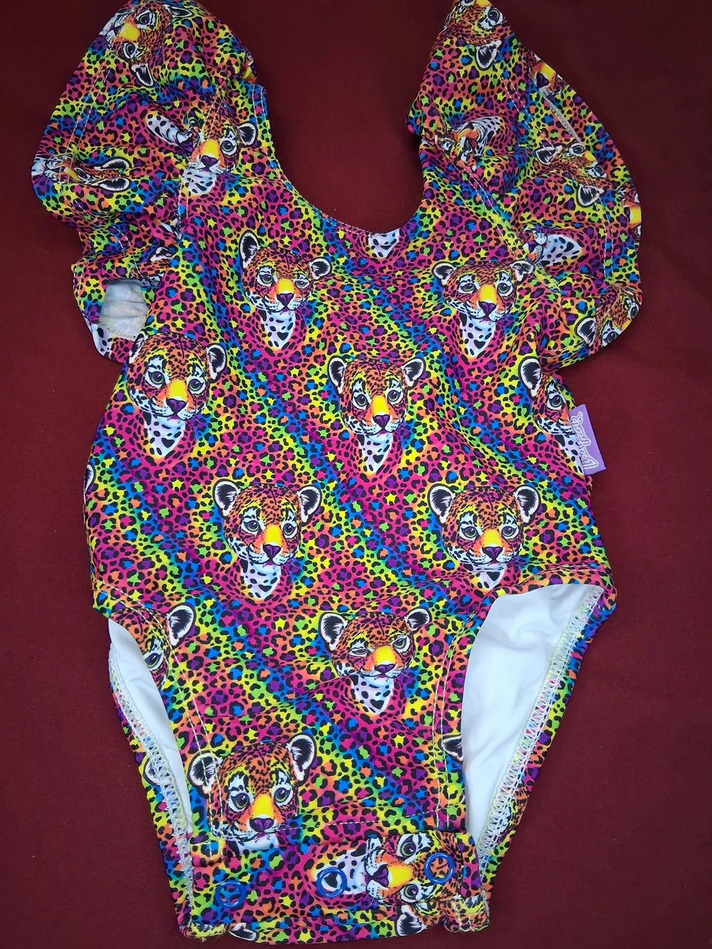 Posh Peanut Kids One-Piece Swimsuit - Neon Rainbow Leopard